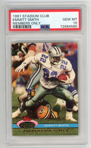 Emmitt Smith 1991 Stadium Club Members Only PSA MT 10
