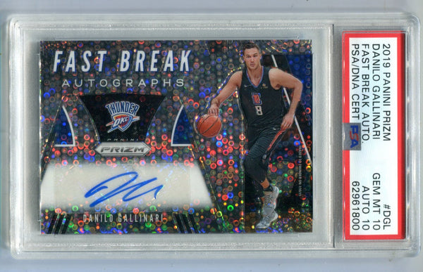 Danilo Gallinari 2019 Panini Prizm Fast Break #DGL PSA 10 AUTO 10