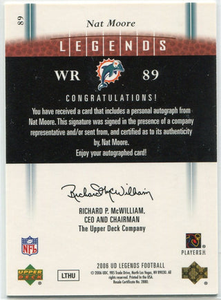 Nat Moore 2006 Upper Deck Legends Autographed Card #89