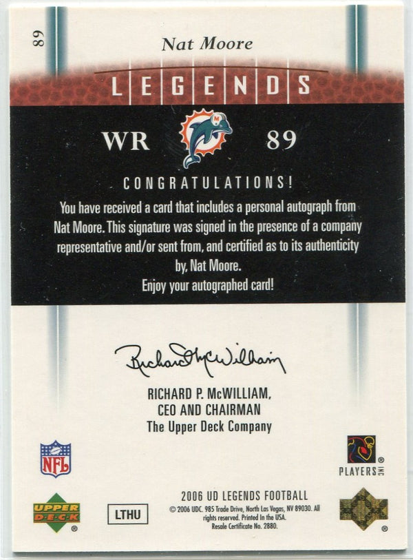 Nat Moore 2006 Upper Deck Legends Autographed Card #89