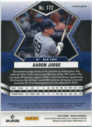 Aaron Judge 2022 Panini Mosaic Silver Mosaic Prizm Card #172