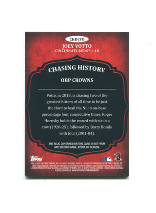 Joey Votto 2013 Topps Chasing History Game Used Jersey Card 45