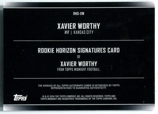 Xavier Worthy 2025 Topps Midnight #RHSXW Autographed Card