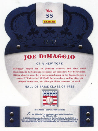 Joe DiMaggio 2015 Panini Cooperstown Crown Royale Card #55