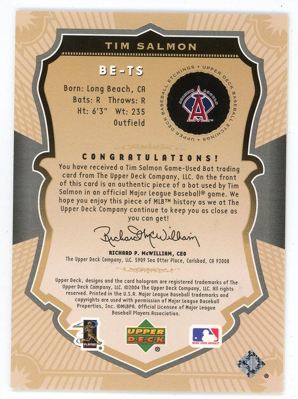 Tim Salmon 2004 Upper Deck Etchings Bat Relic #BE-TS