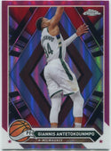 Giannis Antetokounmpo 2023 - 2024 Topps Chrome Pink Refractor Card #15