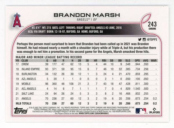 Brandon Marsh 2022 Topps Chrome #243 Card