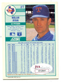 Nolan Ryan 1989 Score 2T Autographed Card 191/500  (JSA )