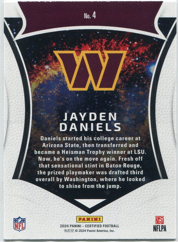 Jayden Daniels 2024 Panini Certified Certified Rookies RC #4