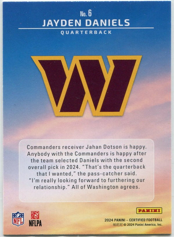 Jayden Daniels 2024 Panini Certified Franchise Foundations RC #6