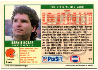 Bernie Kosar Autographed 1989 Pro Set Card