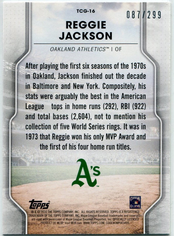 Reggie Jackson 2020 Topps Of The Class Greats Rainbow Foil Card #TCG-16 87/299