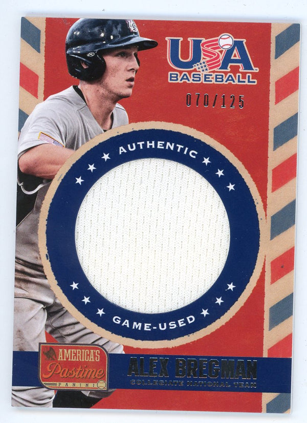 Alex Bregman 2013 Panini USA Baseball Patch Relic #US-AB