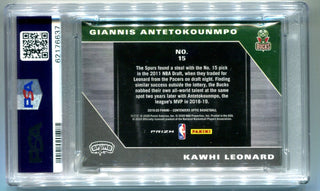 Kawhi Leonard/Giannis Antetokounmpa Contenders Optic #15 PSA 9 Card