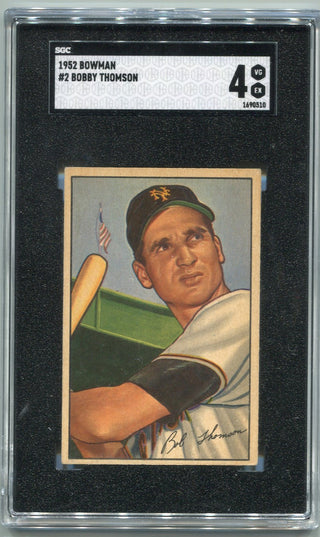 Bobby Thomson 1952 Bowman Card #2 SGC Graded 4