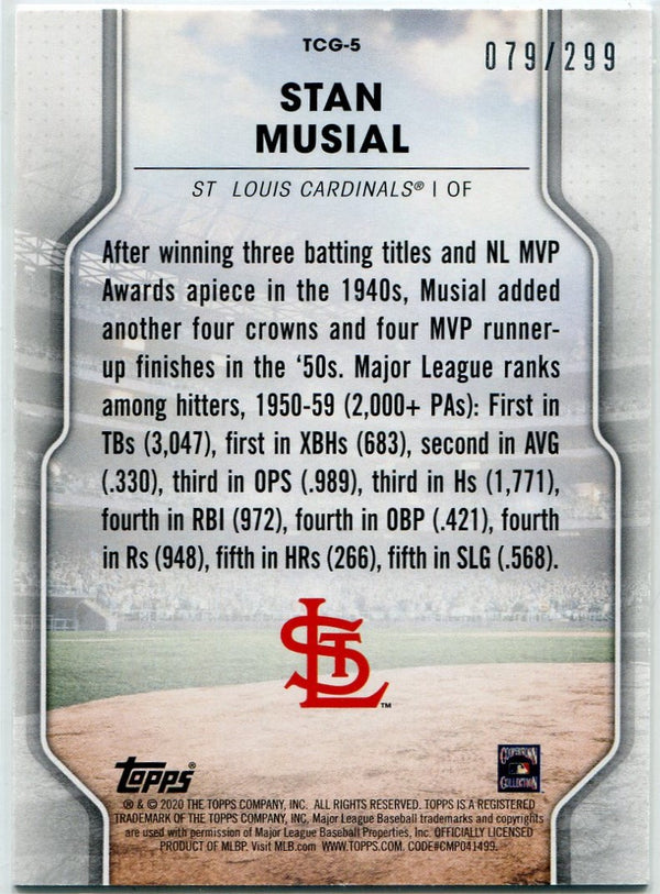 Stan Musial 2020 Topps Of The Class Greats Rainbow Foil Card #TCG-5 79/299