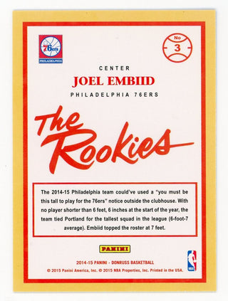 Joel Embiid 2015 Panini Donruss Rookie #3 Card