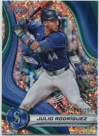 Julio Rodriguez 2024 Bowman's Best Mini Diamond Refractor Card #59 81/299
