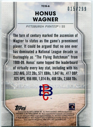 Honus Wagner 2020 Topps Of The Class Greats Rainbow Foil Card #TCG-6 15/299