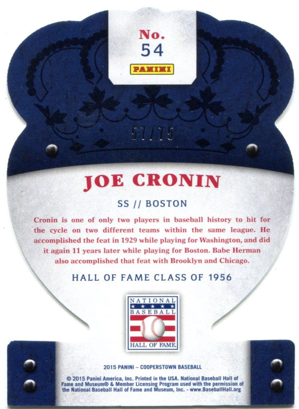 Joe Cronin 2015 Panini Crown Royale Silver Parallel Card #54 57/75