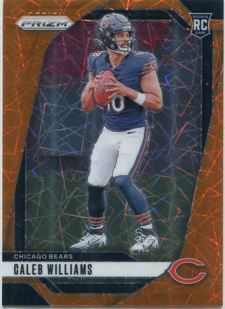 Caleb Williams 2024 Panini Prizm Orange Laser RC #301