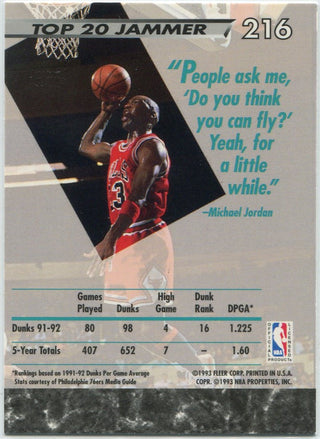 Michael Jordan 1992 - 1993 Fleer Ultra Card #216