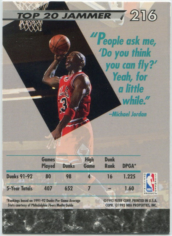 Michael Jordan 1992 - 1993 Fleer Ultra Card #216