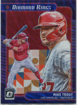 Mike Trout 2021 Panini Donruss Optic Diamond Kings Red Wave Prizm Card #14