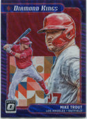 Mike Trout 2021 Panini Donruss Optic Diamond Kings Red Wave Prizm Card #14