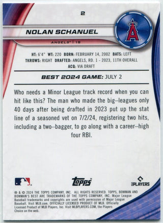 Nolan Schanuel 2024 Bowman's Best Mini Diamond Refractor RC #2 260/299