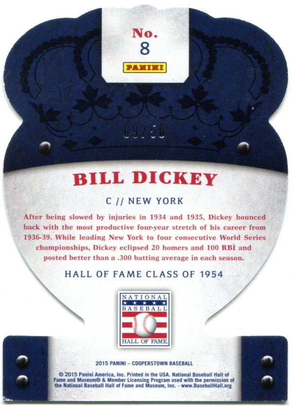 Bill Dickey 2015 Panini Crown Royale Purple Parallel Card #8 9/50