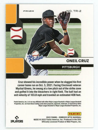 Oneil Cruz 2022 Panini Silver Donruss Optic #TR-2 Card