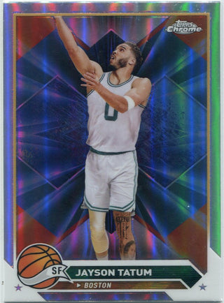 Jayson Tatum 2023 - 2024 Topps Chrome Refractor Card #164