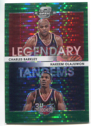 Charles Barkley Hakeem Olajuwon 2022-23 Contenders Optic Green Pulsar /25