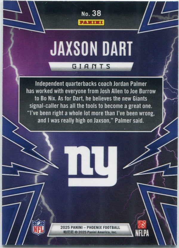 Jaxson Dart 2025 Panini Phoenix Thunderirds RC #38