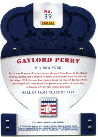 Gaylord Perry 2015 Panini Crown Royale Silver Parallel Card #39 36/75
