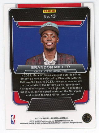 Brandon Miller 2023-24 Panini Luck of the Lottery #13