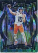 Bo Nix 2024 Panini Select Black & Green Shock Prizm RC #30