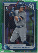 Enmanuel Tejeda 2024 Bowman Chrome Prospects Lunar Glow Green Refractor RC #BCP-103