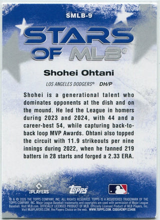 Shohei Ohtani 2026 Topps Stars Of MLB Card #SMLB-9