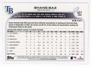 Shane Baz 2022 Topps Chrome #451 Card