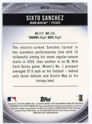 Sixto Sanchez 2021 Topps Rookie Of The Year #RRY-SS Card