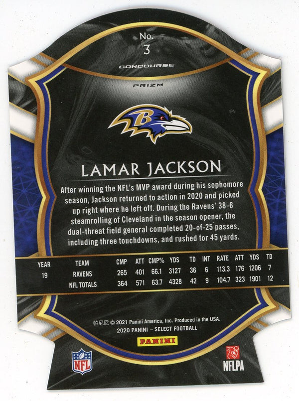 Lamar Jackson 2020 Panini Select Purple #3