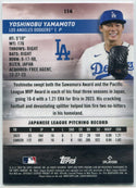 Yoshinobu Yamamoto 2024 Topps Stadium Club Chrome RC #114