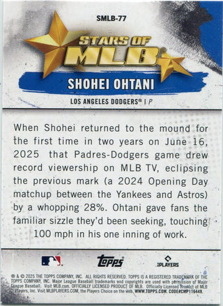 Shohei Ohtani 2025 Topps Stars Of MLB Card #SMLB-77