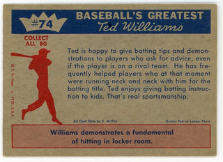 Ted Williams 1959 Fleer Baseball Card #74 Here's How !