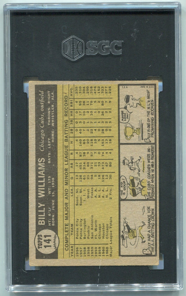 Billy Williams 1961 Topps RC #141 SGC Graded 4