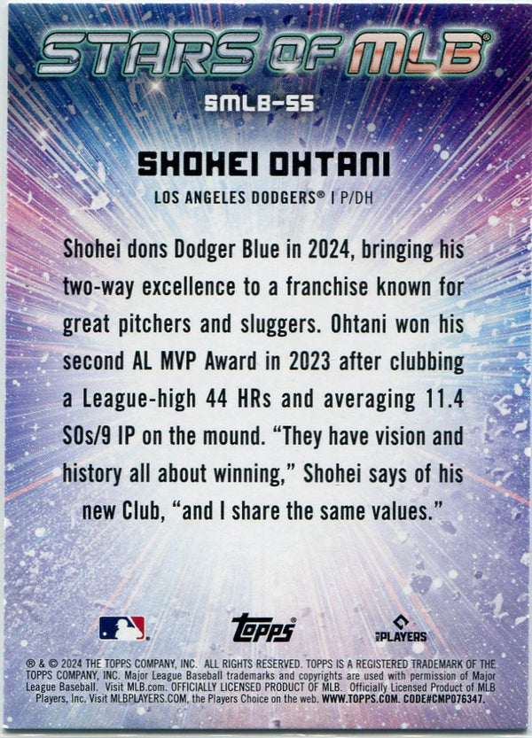 Shohei Ohtani 2024 Topps Stars Of MLB Card #SMLB-55