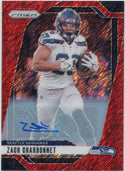 Zach Charbonnet 2024 Panini Prizm Autographed Red Shimmer Prizm Card #264 27/35