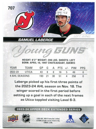 Samuel Laberge 2023-24 Upper Deck Young Guns RC #707